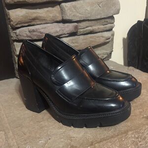Madden Girl Black Platform Loafers